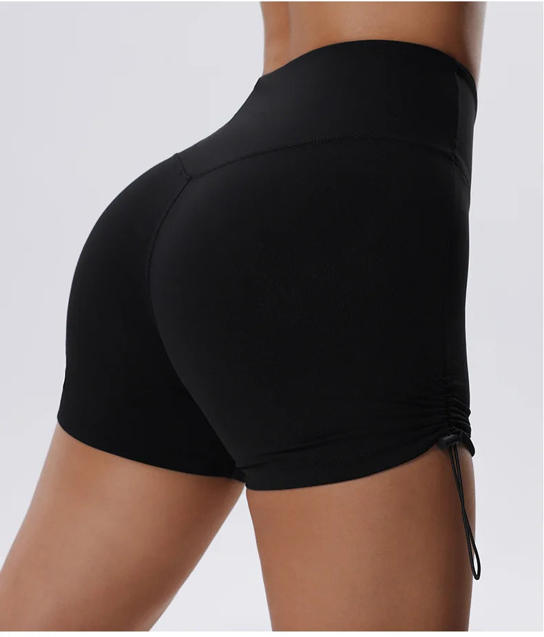 Short Feminino de Cintura Alta com Detalhe Elástico Lateral