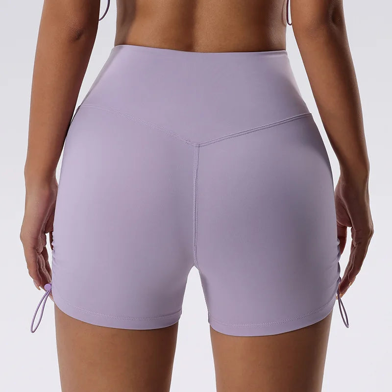 Short Feminino de Cintura Alta com Detalhe Elástico Lateral