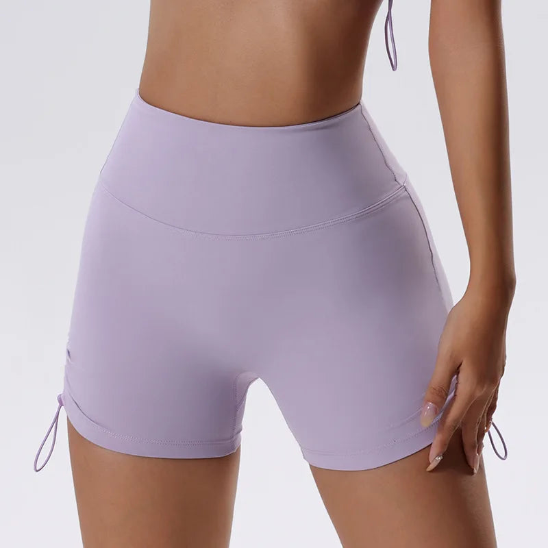 Short Feminino de Cintura Alta com Detalhe Elástico Lateral